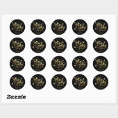 Holly Jolly | Elegant Goud Faux Folie Script Ronde Sticker (Vel)