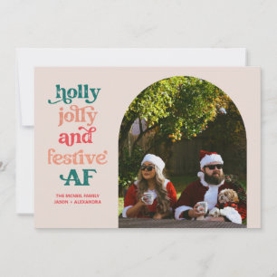 Holly Jolly en feestelijke AF-vakantiefotokaart Feestdagenkaart