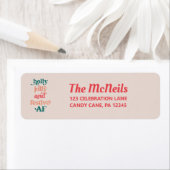 Holly Jolly et Festive AF Étiquette de adresse de  (En situation)