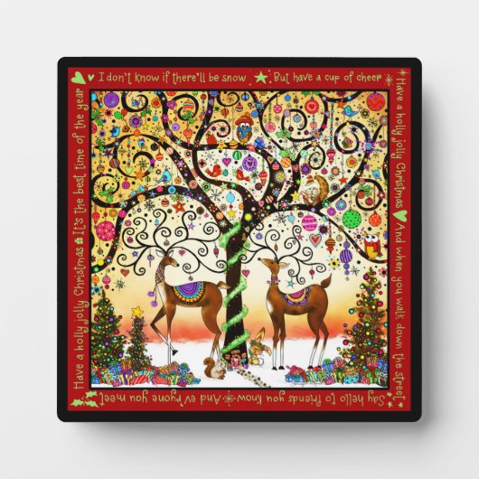 Holly Jolly Festive Kerstmis Fotoplaat (Voorkant)