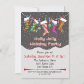 Holly Jolly Fête de Noël Invitation (Devant)
