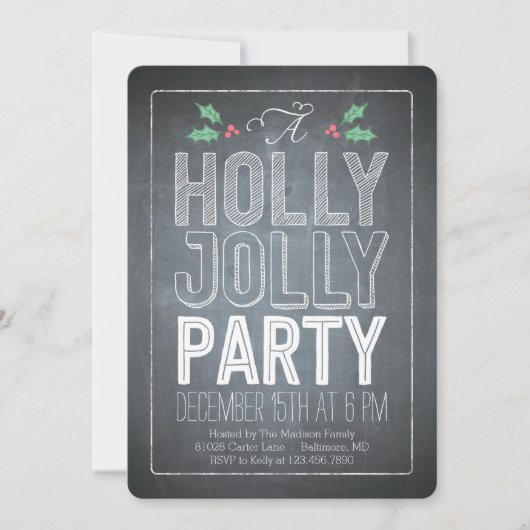 Holly Jolly Fête Invitation (Devant)