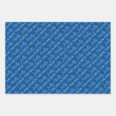 Holly Jolly Foto Collage Dark Blue Kerstmis Inpakpapier Vel (Voorkant 3)