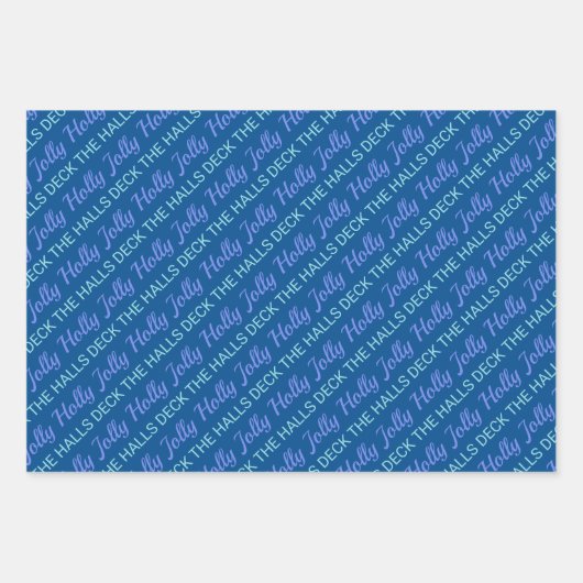 Holly Jolly Foto Collage Dark Blue Kerstmis Inpakpapier Vel (Voorkant 3)