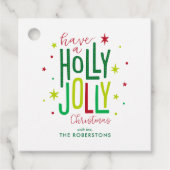 "Holly Jolly" Fun and Festive Custom Kerstmis Bedankjes Labels