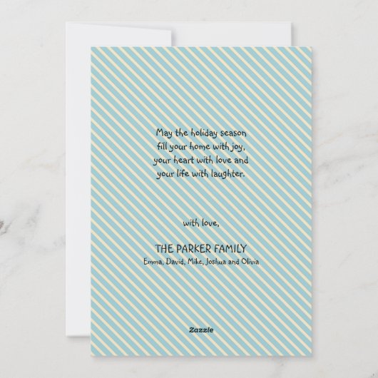 Holly Jolly Fun Script-kerstinboomfoto Feestdagenkaart (Achterkant)