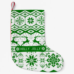 Holly Jolly gebreide kerst rendieren Kleine Kerstsok