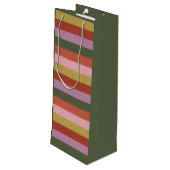 Holly Jolly Gift Bag Wijn Cadeautas (Achterkant Gekanteld)