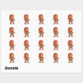 Holly Jolly Gingerbread Meisje Vierkante Sticker (Vel)