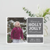 'Holly Jolly' (Graphite) Carte photo de vacances (Debout devant)