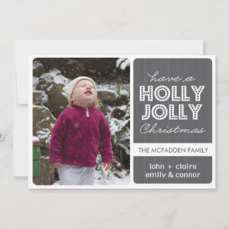 'Holly Jolly' (Graphite) Carte photo de vacances