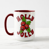 Holly Jolly Grappig Lachend Holly Kerstmis Mok (Links)
