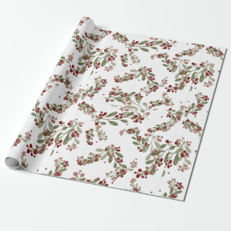Holly Jolly Greens; Rode vruchten & Yuletide blade Cadeaupapier