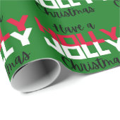 Holly Jolly Groen & Rood Kerst Wrapping Papier (Rol Hoek)