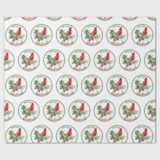Holly Jolly Groeten van Kerstmis Cadeaupapier