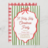 Holly Jolly Holiday Christmas Party Invitation (Devant / Derrière)