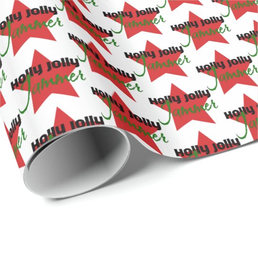 Holly Jolly Jammer, Roller Derby Skating Kerstmis Cadeaupapier (Rol Hoek)