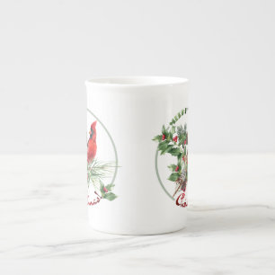 Holly Jolly Kardinaal Groeten! Porselein Kop