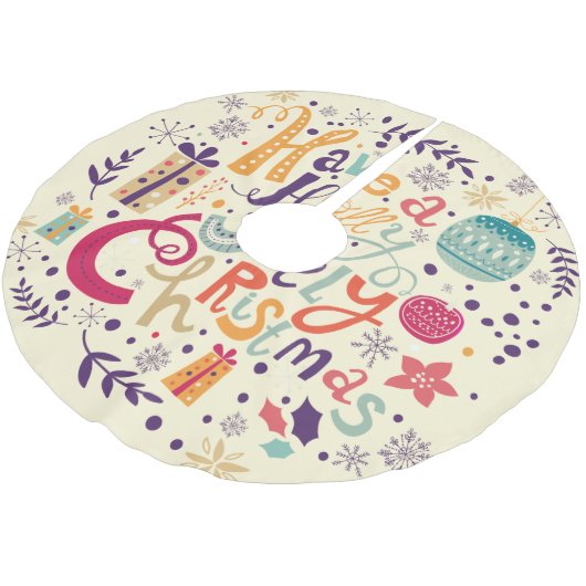 Holly Jolly Kerst Retro krans Kerstboom Rok (Gekanteld)