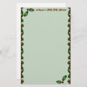 Holly Jolly-kerstfeestartikelen Briefpapier (Voorkant / Achterkant)