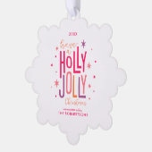 Holly Jolly Kerstfeestdag Ornament Kaart (Links)
