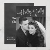 Holly Jolly-kerstfeestkaart Feestdagenkaart (Voorkant / Achterkant)