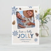 Holly Jolly-kerstfoto Feestdagenkaart (Staand voorkant)