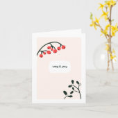 Holly Jolly-kerstkaart Kaart (Gele Bloem)