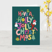 Holly Jolly-kerstkaart Kaart (Gele Bloem)