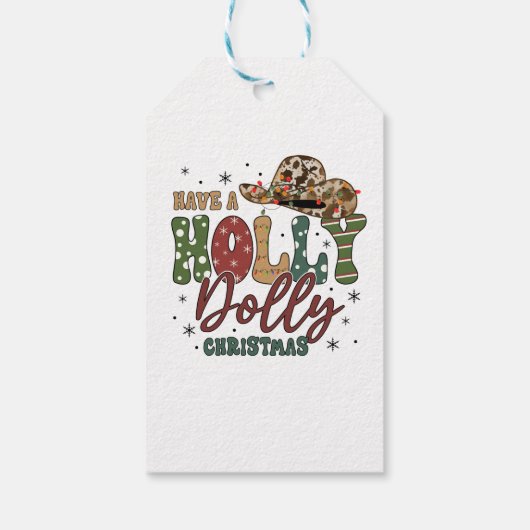 Holly Jolly Kerstmis Cadeaulabel (Achterkant)
