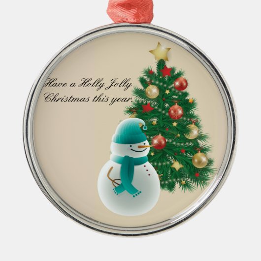 Holly Jolly Kerstmis Metalen Ornament (Voorkant)