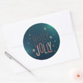 Holly Jolly Kerstmis Ronde Sticker (Envelop)