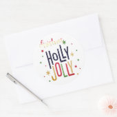 Holly Jolly Kerstmis Ronde Sticker (Envelop)