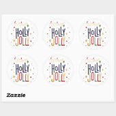 Holly Jolly Kerstmis Ronde Sticker (Vel)