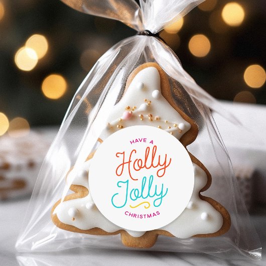 Holly Jolly Kerstmis Ronde Sticker