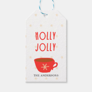 Holly Jolly Label met kerstcadeaus Cadeaulabel