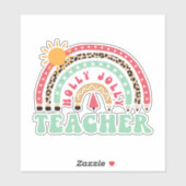 Holly Jolly leraar Leopard Retro Rainbow-leraar Sticker (Vel)