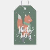 Holly Jolly Little Schattige Sinaasappel Fox Hunte Cadeaulabel (Voorkant)
