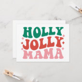 Holly Jolly Mama - Leuk Kerstontwerp Kaart (Voorkant / Achterkant in situ)