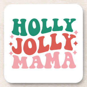 Holly Jolly Mama - Leuk vakantieontwerp Bier Onderzetter