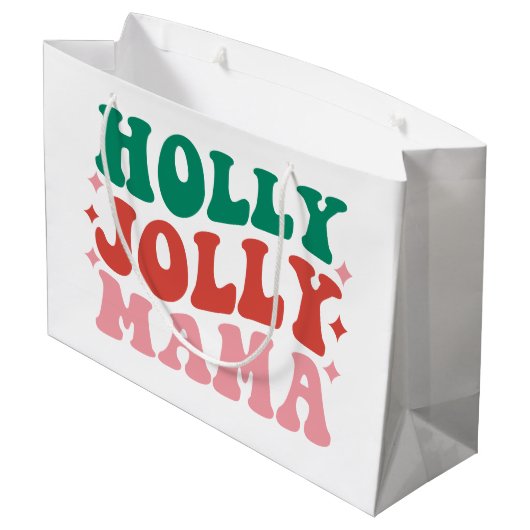 Holly Jolly Mama - Leuk vakantieontwerp Groot Cadeauzakje (Achterkant Gekanteld)