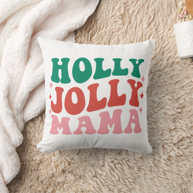 Holly Jolly Mama - Leuk vakantieontwerp Kussen (Deken)