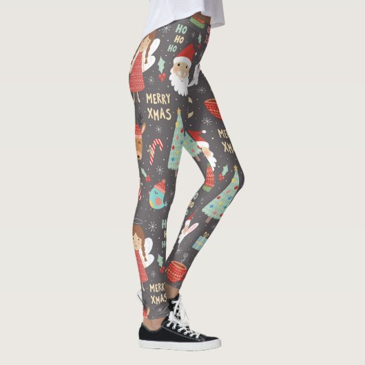 Holly Jolly Merry kerst Leggings (Rechts)