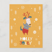Holly Jolly met Cute Dog Briefkaart in Kerstmis (Voorkant)