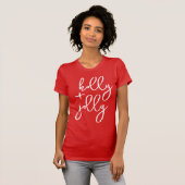 Holly Jolly Modern Schattige Script Vet Vakantie T-shirt (Voorkant volledig)
