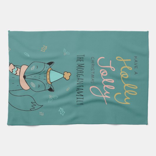 Holly Jolly ⎢ Monogram Kitchen Towel Theedoek (Horizontaal)