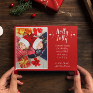 Holly Jolly Nordic Folie Holiday Photo Card Feestdagenkaart