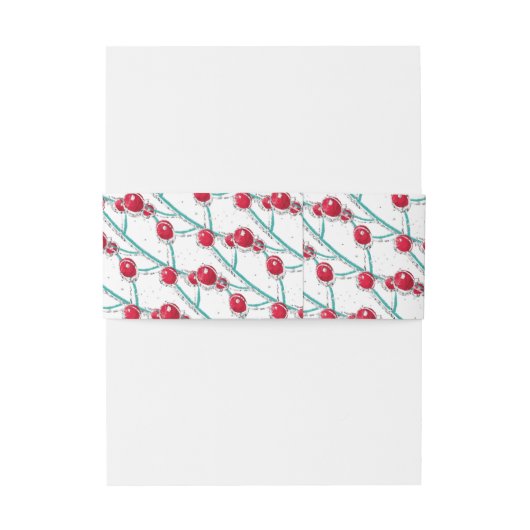 Holly Jolly Pattern Uitnodigingen Wikkel (Achterkant Voorbeeld)