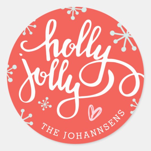 Holly Jolly Personalized Holiday Stickers (Voorkant)
