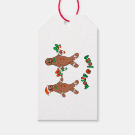 Holly & Jolly Retro Gingerbread Kerstcadeau Label Cadeaulabel